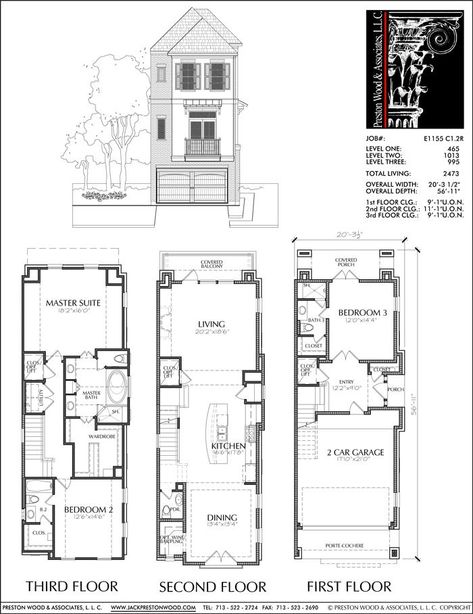 Urban Loft Townhomes, Modern Row House, TownHouses FloorPlans, Home De – Preston Wood & Associates Town House Floorplan, Row House Floor Plan, Townhomes Modern, Townhouse Floorplan, Town House Plans, Row House Design, Three Story House, Townhouse Interior, Narrow Lot House Plans