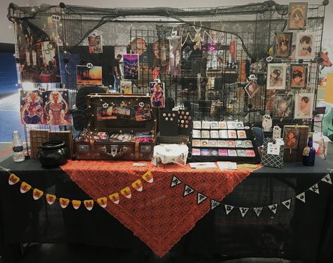 Halloween Artist Lodge Table Halloween Vendor Booth, Convention Table Display, Artist Alley Table, Art Convention, Art Festival Booth, Art Booth, Art Fair Booth, Vendor Table, Craft Market Display