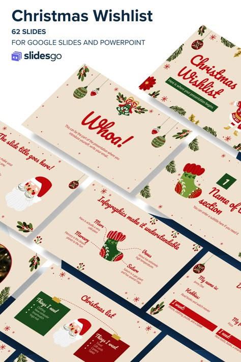 Christmas Wishlist Christmas Powerpoint, Christmas Leaves, Ppt Design, Power Point Template, Powerpoint Slide, Google Slides Themes, Microsoft Powerpoint, Slide Design, Canva Design