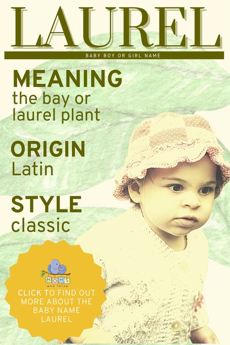 Laurel is considered a “botanical” name mostly because it literally means “laurel tree”. However, it has also been a wonderful gender-neutral name for many years. In the early to mid 1900s, Laurel had a good amount of popularity between both baby boys and girls. Keep reading to find out more about this name. #babyname #girlname #boyname Laurel Meaning, L Baby Boy Names, L Baby Girl Names, Traditional Boy Names, Boy Middle Names, Boy Name Meanings, Baby Name Meaning, Middle Names For Girls, Fantasy Character Names