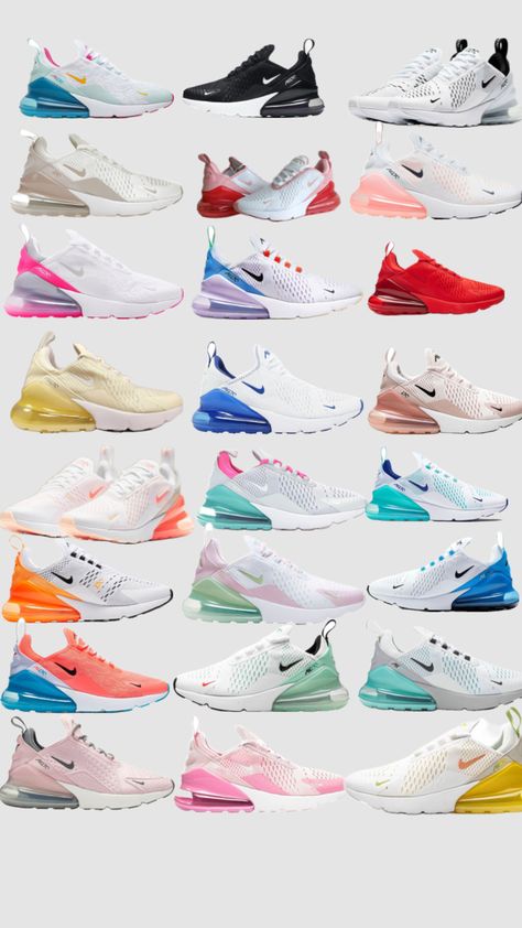 Cute Running Shoes, Air Maxes, Nike Airmax 270, Girly Christmas Gifts, Nike Shoes Women Fashion, Pretty Sneakers, Cute Nike Outfits, Preppy Shoes, Pretty Shoes Sneakers