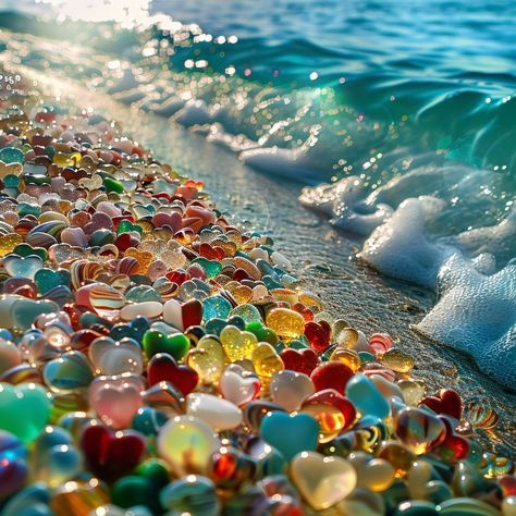 Prompt 👉 A beach of colored glass little hearts that look like smooth small pebbles, they are wet and shimmer with many highlights in the sun, a turquoise wave with sea foam rolls on them; professional photo, beach ad, creative, colorful, multicolored, many highlights, fantasy, aesthetic, beautiful, realistic, 4k, high detail] 👉 if Like, please Follow and Share AI Graphics Studio 👇Contact on WhatsAPP: http://tiny.cc/aigraphicsstudio #aigraphicsstudio #AI #DigitalMarketing #digitalartist #di... Night Cafe, Draw Together, Foam Rolling, Glass Beach, Ad Creative, Fantasy Aesthetic, Beach Glass, Screen Savers, Professional Photo