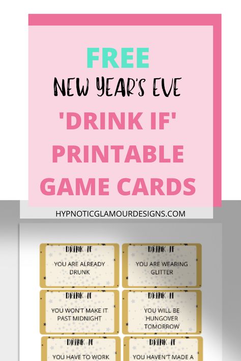 Nye Drinking Games For Adults, Nye Games, Drink If Game, New Years Eve Drinks, New Year's Drinks, New Year's Eve Activities, New Years Eve Games, Family Friendly Games, New Year's Games