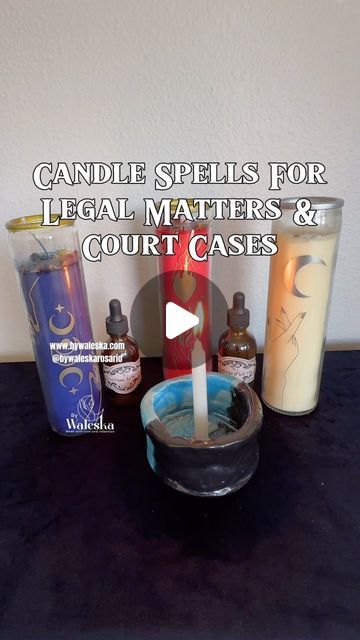 Waleska Rosario on Instagram: "If your having trouble with legal matters or upcoming court cases, here are some candle spells you can perform, depending on your particular needs.

Some tips:

👉🏽Write your petition on a boundless butcher paper and put it under the candle

👉🏽Anoint the candle with High John oil for victory. You may also use other oils: olive oil for peace and victory, sunflower for protection & success, sweet almond for overcoming obstacles.

👉🏽Dress your candle with herbs: High John for victory, calendula for protection in legal matters & move justice in your favor, Cascara Bark for legal matters & winning court cases.

Follow for more witchy content

Join the Virtual Coven & learn how to manifest your best life using spells & folk magick rituals

Visit the shop for a Spells For Legal Matters, Spell For Court Case, Spell To Win A Court Case, Victory Spell, Magick Rituals, Court Case Spell, Witchcraft Tools, Magick Oil, Witch Spell Book