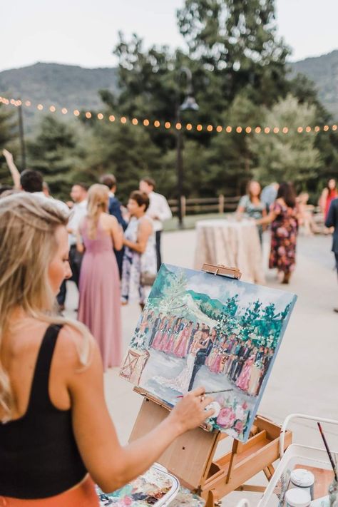 Live Wedding Painting, Destination Wedding Cost, Wedding Painting, Wedding Activities, June Wedding, Greece Wedding, Future Wedding Plans, Wedding Entertainment, Cute Wedding Ideas