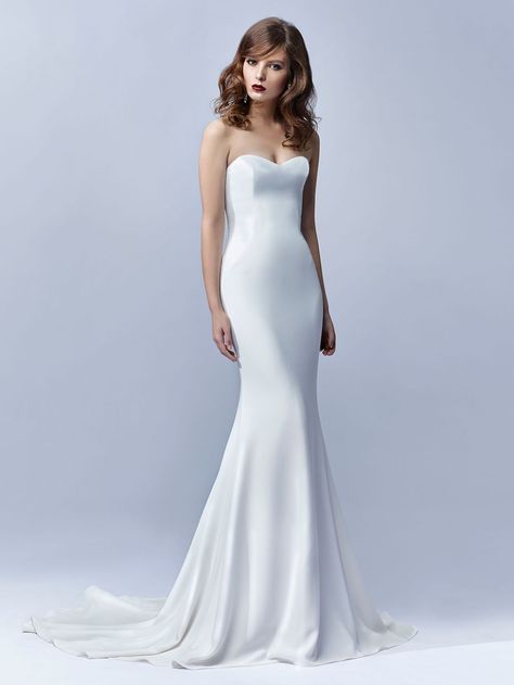 Janessa- sleek and classic. The White Closet Bridal in Tamp, FL (813) 249-4696 Strapless Mermaid Wedding Dress, Sleek Wedding Dress, Blue By Enzoani, Wedding Day Dresses, Girls First Communion Dresses, Strapless Wedding Gown, Chic Wedding Dresses, Minimalist Wedding Dresses, Dresses Simple