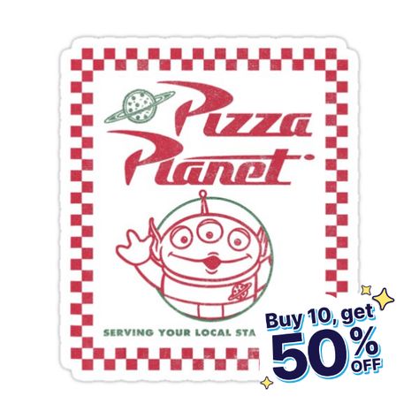 Decorate laptops, Hydro Flasks, cars and more with removable kiss-cut, vinyl decal stickers. Glossy, matte, and transparent options in various sizes. Super durable and water-resistant. Cartoon Toy Alien Pizza Planet Box Art Alien Pizza Planet, Toy Story 1995, Planet Box, Pizza Planet, Cartoon Toys, Box Art, Sticker Art, Disneyland, Sticker Design