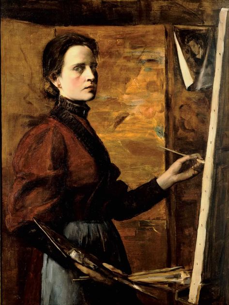 Elizabeth Nourse, Self-Portrait, 1892. (Courtesy of the American Federation of Arts) 19th Century Women, Richard Diebenkorn, Robert Motherwell, Painted Ladies, Jackson Pollock, Keith Haring, Woman Painting, American Artists, Female Artists