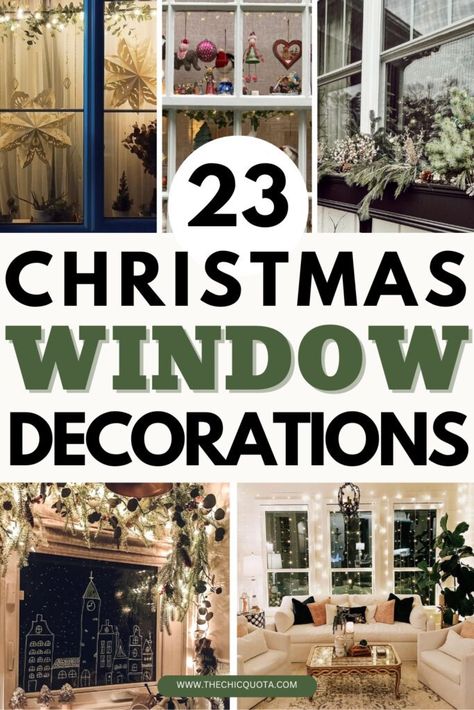 Get ready to transform your home with these 23 Christmas window decorations to make your space feel extra festive! From DIY window decor to elegant holiday lights and cozy winter scenes, these Christmas window ideas are perfect to complete your decor this holiday season. In this post, I’m sharing the best inspiration for Christmas window displays that you can easily create—whether you're aiming for a rustic, traditional, or modern look. Window Garland Ideas, Window Wreaths Indoor, Window Garland Christmas, Sliding Glass Door Decor, Bay Window Christmas Decor, Christmas Window Display Home, Christmas Window Decor Ideas, Outdoor Window Decor, Window Decor Ideas