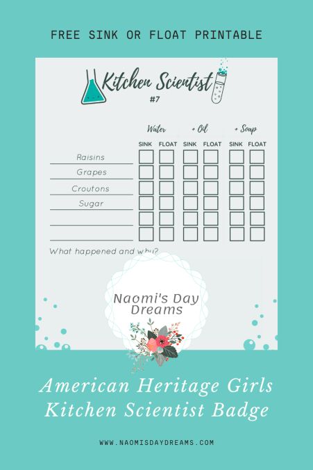 American Heritage Girls Tenderheart, American Heritage Girls Badge, Sink Or Float Experiment, American Heritage Girls Ahg, Ahg Badge, Free Printable Chore Charts, Sink Or Float, American Heritage Girls, Printable Chore Chart