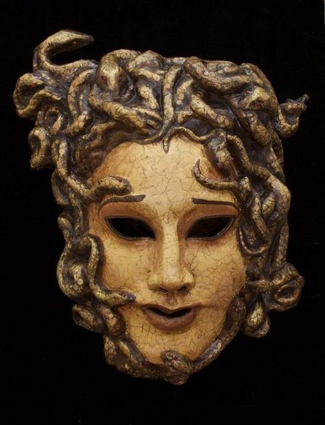 Mask of Medusa Ancient Greek Theatre, Ceramic Mask, Mask Images, Theatre Masks, Ancient Statues, Cool Masks, Marble Statues, Carnival Masks, Masks Art