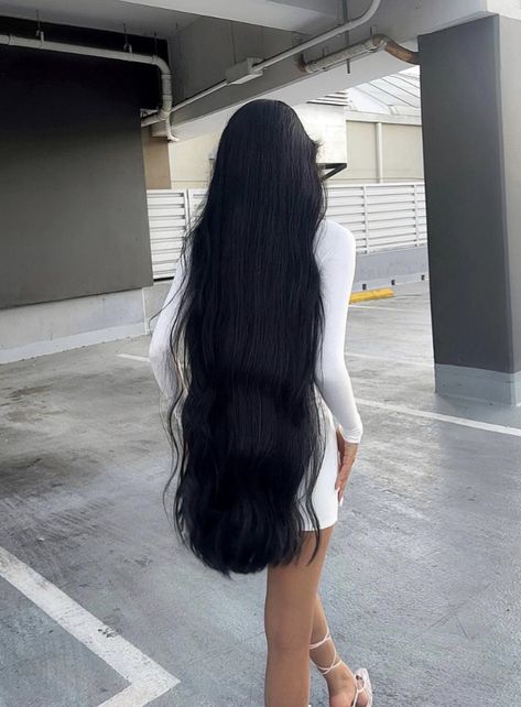 Shiny Black Hair, Black Hair Aesthetic, Long Shiny Hair, Haircuts For Long Hair With Layers, New Hair Do, Long Hair Models, Hair Inspiration Long, Long Silky Hair, Rapunzel Hair