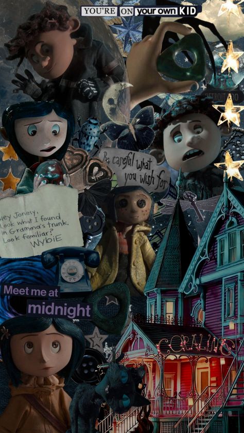 🔑🎪🌙🕸️ #coraline #coralinejones #aesthetic #wallpaper #wybie #tumblr #animation Coraline Wallpaper Collage, Coraline Athstetic, Coraline House Aesthetic, Coraline And Wybie Wallpaper, Lenny Powerless Fanart, Loner Wallpapers, Wybie Wallpaper, Wybie Aesthetic, Fall Halloween Aesthetic Wallpaper