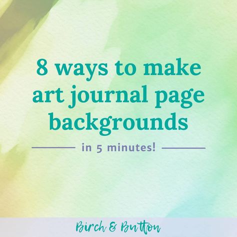 Whether you’re new to art journaling or not, you’re always going to need ideas for art journal page backgrounds. Here are eight quick ideas. Journal Page Background, Ideas For Art Journal, 5 Minutes Journal, Quick Art, Art Journal Backgrounds, Scrapbook Quotes, Page Background, Mini Notebooks, Watercolor Rainbow