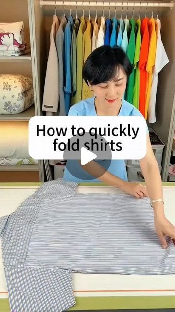 How To Folding on Instagram: "How to fold shirts👔#shirtsfolding #tutorial #lifehack #storageideas #foryou" Folding Button Down Shirts, How To Fold Blouses, Fold Shirts To Save Space, How To Fold A Shirt, How To Fold Shirts, Folding Sweaters, Fold Shirts, Folding Shirts, Shirt Folding