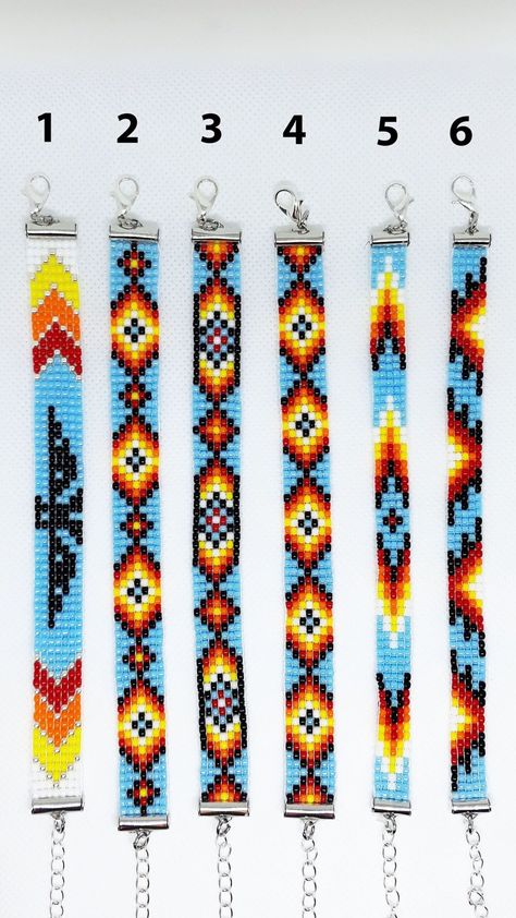 Beaded loom bracelet, Native American style bracelet, seed bead bracelet, loom woven bracelet, Aztec bracelet, Native American style jewelry Native American Beadwork Patterns Loom, Free Bead Loom Patterns Native, Loom Beaded Necklace, Beaded Loom Bracelet, Native Patterns, Aztec Bracelet, Bracelet Loom, Seed Bead Bracelet Patterns, Native American Beadwork Patterns