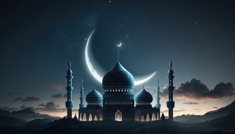 Islamic Ramadan Mabrook 2024 Eid Photography, Islamic Ramadan, Ramadan Poster, Islamic Wallpaper, Islamic Architecture, Islamic Calligraphy, The Night Sky, Background Banner, Eid Mubarak