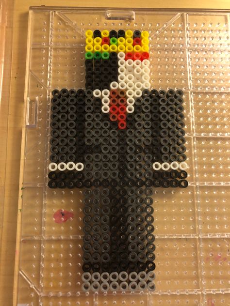 I made ranboo :D Ranboo Perler Bead, Mcyt Perler Bead Patterns, Mcyt Perler Bead, Dsmp Perler Bead Patterns, Dsmp Perler Beads, Perler Beads Minecraft, Minecraft Beads, Pokemon Bead, Easy Perler Bead Patterns