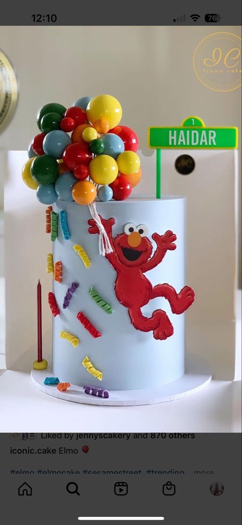 Elmo Smash Cake, Sesame Street Birthday Party Ideas Boy, Elmo Birthday Party Boy, Sesame Street Birthday Cakes, Elmo Birthday Cake, Sesame Street Cake, Elmo Cake, Elmo Birthday Party, Baby Boy 1st Birthday Party