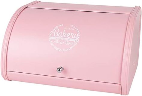 Bread Holder, Bin Kitchen, Couleur Rose Pastel, Pastel Kitchen, Bread Storage, Bread Boxes, Bread Box, Kitchen Storage Containers, Storing Cookies