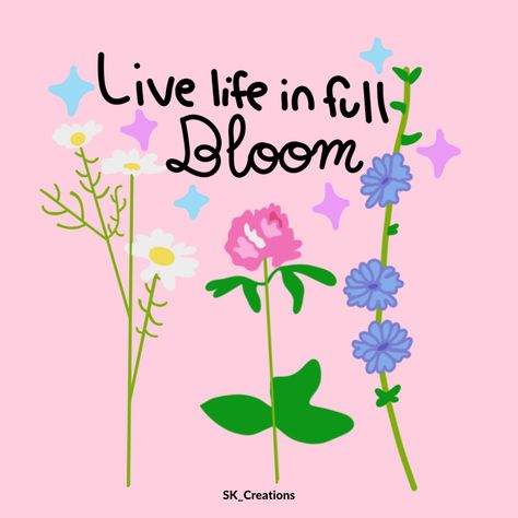 Live Life In Full Bloom! 🪻🌸🌼✨ This doodle is for the Drawn To Fall Challenge for the prompt of wildflowers hosted by @shancreated #skcreations #drawntofall2023 #artistsoninstagram #livelifeinfullbloom #wildflowers #positivequotes #positivethinking #motivational #illustration #graphicdesign #womenofillustration #ladieswhodesign #womenofcreation #creativewomencommunity #creativewomenclub #ladiesofillustration #worldwideartfeature #designedfortheworld #sketchbookapp #lettering #letteringladies Motivational Illustration, Bloom Illustration, Fall Challenge, Sketchbook App, Live Life In Full Bloom, In Full Bloom, Original Drawing, Positive Thinking, Live Life