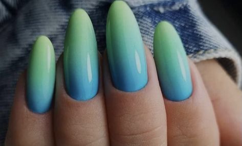 Ombre Blue And Green Nails, Purple Teal Ombre Nails, Green Blue Ombre Nails, Teal Ombre Acrylic Nails, Green And Blue Ombre Nails, Aqua Ombre Nails, Blue And Green Ombre Nails, Blue Green Ombre Nails, Ombré Blue Nails