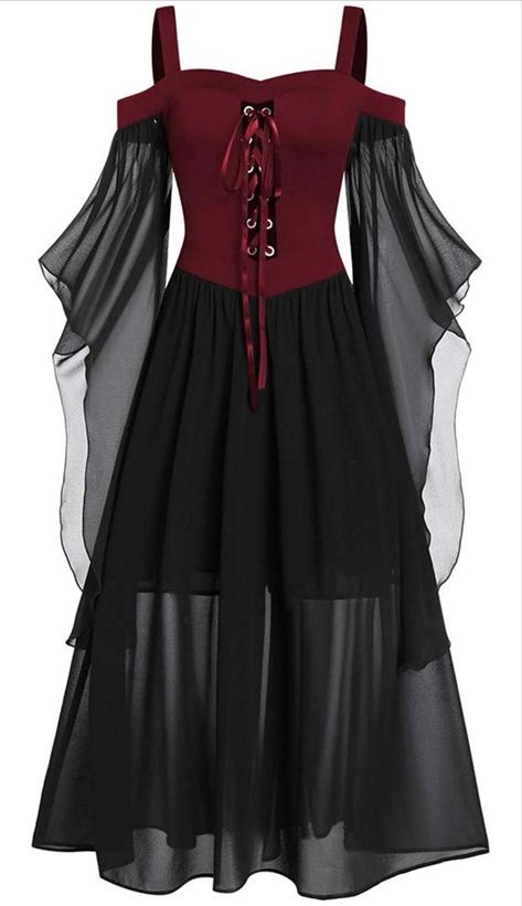 Vintage dress gothic style dress affordable costumes Dress With Suspenders, Costume Carnaval, Witch Dress, Dress With Corset, Vestidos Vintage, Halloween Dress, Halloween Cosplay, Costume Dress, Types Of Skirts