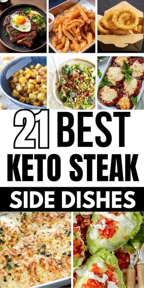 Steak Night Savior: 21 Keto Side Dishes You Can't Resist! Looking for the perfect keto steak sides? Look no further! Explore these 21 tempting low-carb recipes and make every steak night unforgettable! Keto Steak Dinner, Steak Dinner Side Dishes, Sides For Steak, Healthy Sides For Steak, Side Dishes For Steak, Keto Steak, Steak Dinner Sides, Steak Sides, Steak Night