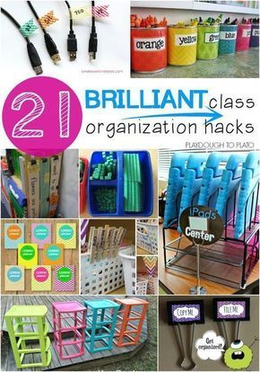 21 Brilliant Classroom Organization Hacks. Genius tricks for storing supplies, keeping track of student work, plus tons of free printables to keep you organized all year long. Classroom Organization Hacks, Hacks School, Back To University, Classroom Hacks, Teaching Organization, Class Organization, Classroom Storage, Classroom Organisation, Organisation Hacks