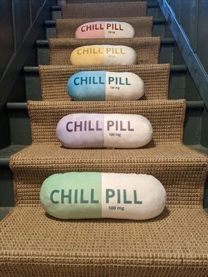 Click to BUY from Amazon 
Fill Material	Polyester
Pillow Type	Throw Pillow
Color	Green
Size	1 Count (Pack of 1)
Brand	MRJ Products Preppy Chill Pill Pillow, Chill Pill Pillow, Calming Corner Classroom, Dorm Boho, Pill Pillow, Classroom Must Haves, College Living Rooms, Boho Classroom Decor, Lumbar Support Pillow