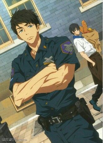 Sousuke cop and chef Haru Swimming Anime, Anakin Vader, Free Eternal Summer, Splash Free, Free Iwatobi Swim Club, Kyoto Animation, Free Iwatobi, Arte Dc Comics, Eternal Summer