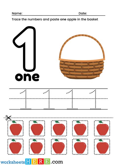 Kindergarten Tables, Rote Counting, Tracing Numbers, Tracing Activity, Cut And Paste Worksheets, Numbers Kindergarten, Worksheets For Kindergarten, Number Tracing, Cut And Paste