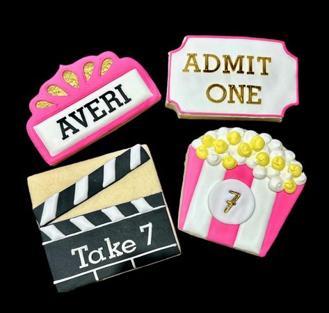 Movie themed cookies starring in this weekend’s birthday party 🤩 #moviecookies #cinemacookies #tailoredtreats Movie Cookies, Movie Theme Birthday Party, Instagram Movie, Movie Themed Party, Themed Cookies, First Birthday Themes, Movie Themes, Icing Cookies, Royal Icing Cookies