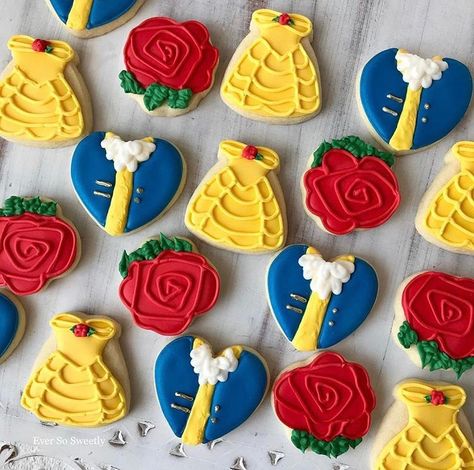 Beauty and the Beast Movie Cookies, Beauty And The Beast Cake Birthdays, Beauty And The Beast Wedding Theme, Belle Birthday Party, Beauty And Beast Birthday, Beauty And Beast Wedding, Beauty And The Beast Theme, Belle Birthday, Princess Cookies