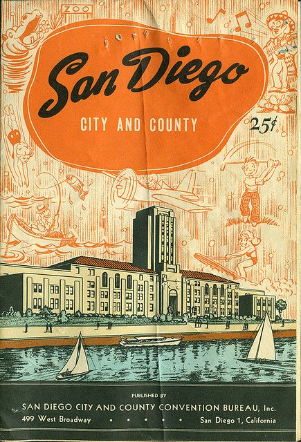 A vintage map of San Diego. San Diego Map, Antique Room, San Diego City, Vintage Guide, San Diego Travel, Industrial Bedroom, Christmas Packaging, Travel Illustration, California Dreaming