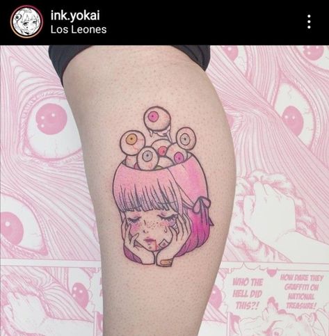 Yami Kawaii Tattoo, Pastel Goth Tattoo Creepy Cute, Creepy Cute Tattoo, Kawaii Tattoos, Pod Mod, Reaper Tattoo, Grunge Tattoo, Goth Tattoo, Kawaii Tattoo