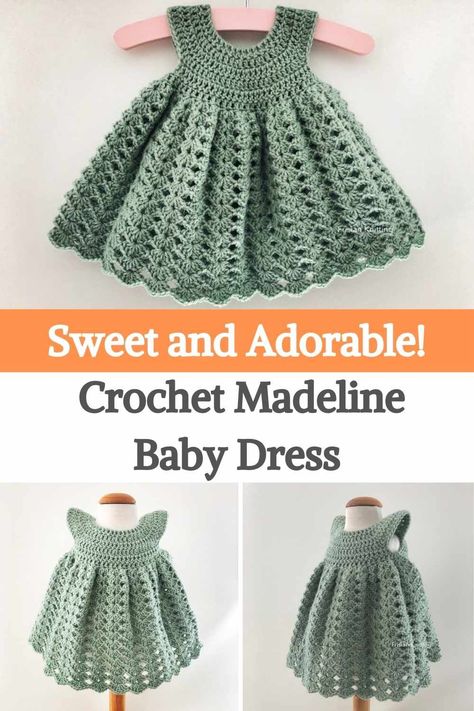 Crochet Baby Dress Free Pattern, Vestidos Bebe Crochet, Crochet Baby Girl Dress, Crochet Baby Dress Pattern, Crochet Romper, Baby Frock Pattern, Easy Crochet Baby, Crochet Baby Girl