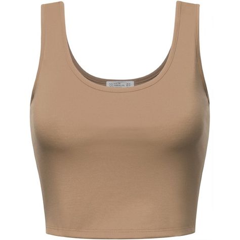 FPT Womens Basic Crop Tank Top (1.230 HUF) ❤ liked on Polyvore featuring tops, cropped cami, beige top, crop top, cropped camisoles and cami tank Brown Cami, Beige Crop Tops, Scoop Neck Crop Top, Brown Crop Top, Beige Shirt, Black Crop Top Tank, Cropped Camisole, Denim Crop Top, Beige Top