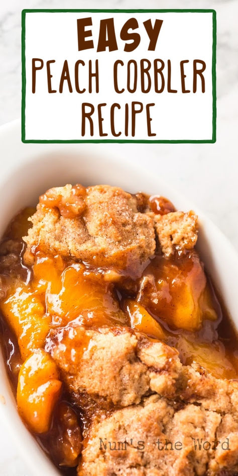 Get ready to fall in love with this easy Peach Cobbler recipe! It’s simple and full of juicy peaches perfect for any summer party! #numstheword #peachcobblerrecipe #peachcobbler #easypeachcobbler #peachcobblerrecipes #easypeachcobblerrecipe #homemadepeachcobbler #southernpeachcobblerrecipe #freshpeachcobbler Vegan Peach Cobbler, Easy Peach Crisp, Peach Cobbler Dump Cake, Peach Crisp Recipe, Vegan Peach, Peach Cobbler Easy, Peach Crisp, Peach Desserts, Peach Cobbler Recipe