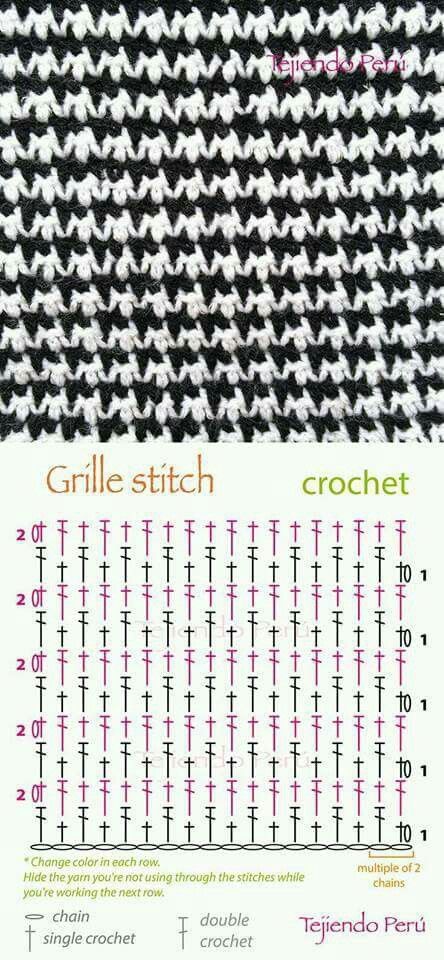 Crochet grille stitch free pattern Jaket Crochet, Crochet Stitch Pattern, Virkning Diagram, Háčkovaná Čipka, شال كروشيه, Crochet Stitches Diagram, Confection Au Crochet, Crochet Stitches Free, Haken Baby