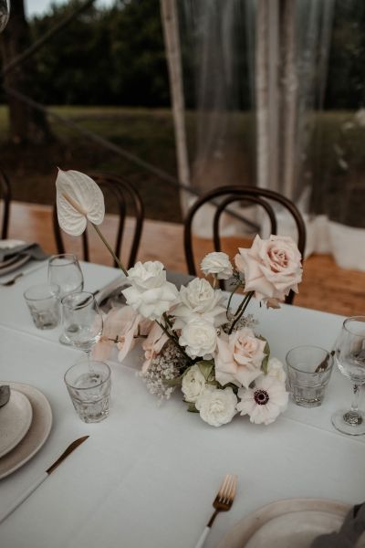 Table Flower Arrangements, Together Journal, Wedding Tableware, Byron Bay Weddings, Reception Tables, Bridal Table, Wedding Floral Centerpieces, Wedding Table Flowers, Polka Dot Wedding