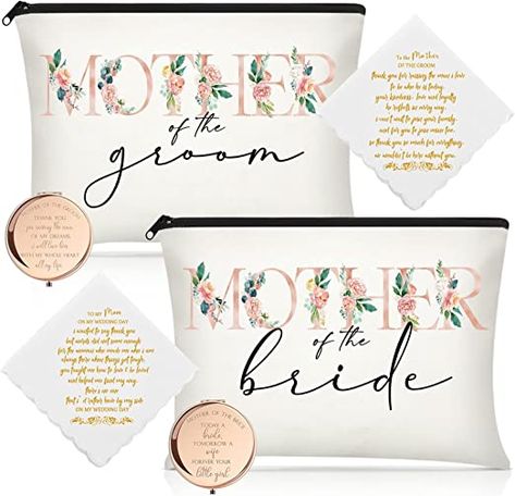 6 Pack Mother of the Groom Mother of the Bride Cosmetic Bag wedding parent gift ideas| Find unique wedding parent gifts for the parents of the bride and groom. These include funny i survived my daughters wedding parent gifts, mother of the bride wedding parent gifts and mother of the groom wedding parent gifts. Father of the bride and father of the groom wedding gifts. #weddingparentgifts #motherofthebride #motherofthegroom #fatherofthebride #fatherofthegroom #wedding #weddinggifts Engagement Announcement Party, Mother Of Bride Makeup, Parent Gift Ideas, Groom Wedding Gifts, Groom Makeup, Bride And Father, Bride Makeup Bag, Mother Of The Bride Gifts, Parents Of The Bride