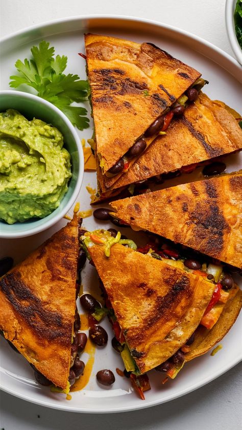 Black Bean And Sweet Potato Quesadillas – Plant Powered Lifters Black Bean Quesadilla, Black Bean And Sweet Potato, Cheesy Quesadilla, Bean And Sweet Potato, Sweet Potato Quesadilla, Nightshade Free Recipes, Gluten Free Tortillas, Sweet Potato Black Beans, Sweet Potato Spinach