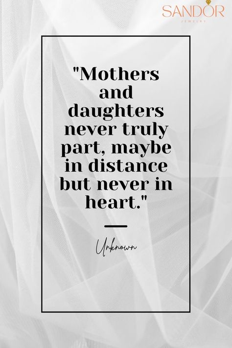 This touching quote speaks to the unbreakable bond between a mother and daughter, no matter how far apart they may be. Pin this to remind yourself and your daughter of the special connection that you share. Bond Quotes, Remind Yourself, Mom And Daughter, Heart Melting, Mother And Daughter, A Mother, Daily Inspiration, Mother Daughter, Me Quotes