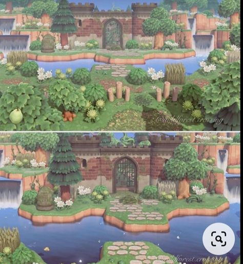 Castle Parts, Urban Island, Animal Crossing Guide, Animal Crossing Wild World, Island Theme, Island 2, Castle Wall, New Animal Crossing, Island Ideas