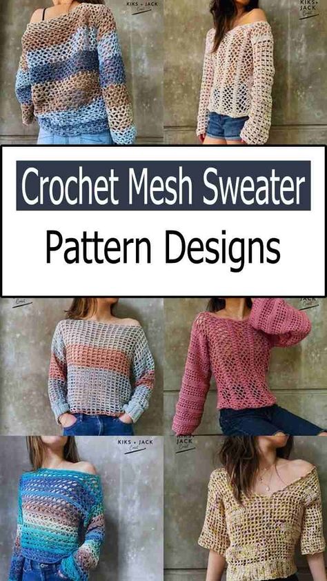 Crochet Mesh Sweater Crochet Mesh Jumper Free Pattern, Crochet Sweater Mesh, Mesh Sweater Crochet Pattern, Crochet Mesh Sweater Pattern, Mesh Sweater Pattern, Crochet Mesh Sweater, Boho Top Pattern, Crochet Boho Top, Mesh Sweater