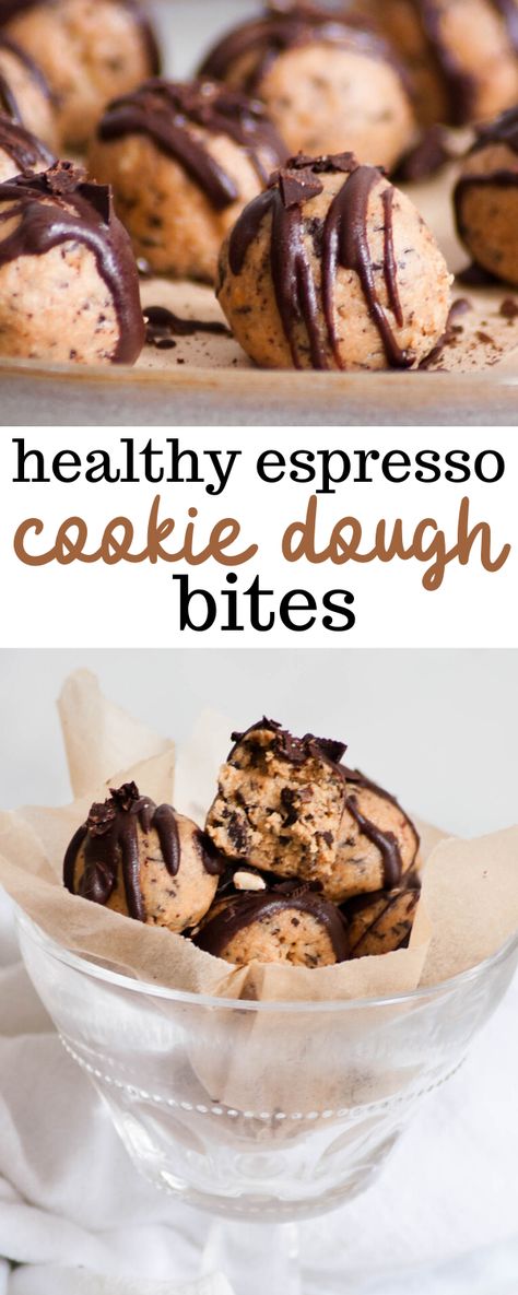 Espresso Dessert, Espresso Cookie, Bite Size Cookies, Cookie Dough Bites, Healthy Vegan Snacks, Coffee Cookies, Edible Cookies, Bake Desserts, Coffee Dessert