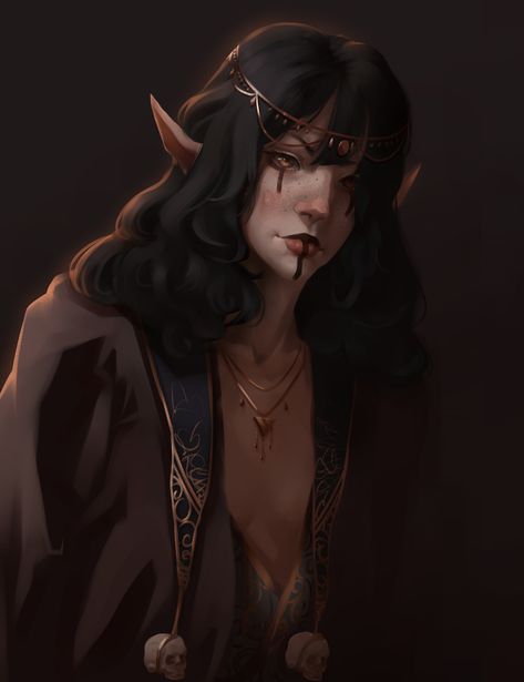 ArtStation - elf thing Dnd Elves, Elf Characters, Pathfinder Character, Elves Fantasy, Elf Art, By Any Means Necessary, Vampire Art, Fantasy Portraits, Fantasy Races