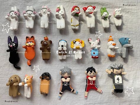 [Batch 2 Result] there’s a lot of cute designs in this batch! which one are you?? Miffy? Cat lovers? Dog lovers? Other cute animals? Or anime fans just like me?😆🤍 #airdryclay #clayart #claycraft #smallbusiness #clayphonehippers #clayhippers #phonehippers #customclay #miffy #catlovers #doglovers #cutestuff #haikyuu #anime Clay Hippers Phone Diy, Clay Hipper, Precious Metal Clay Jewelry, Polymer Clay Figures, Clay Stuff, Clay Diy Projects, Tanah Liat, Paper Quilling Designs, Polymer Crafts