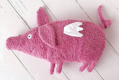 Angel Pillow, Pig Pillow, Sewing Stuffed Animals, Monster Dolls, Fabric Toys, Soft Pillow, Floppy Ears, Cat Pillow, Cuddly Toy